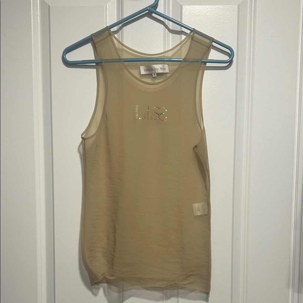 Ludovic de Saint Sernin Sheer Logo Tank in Beige